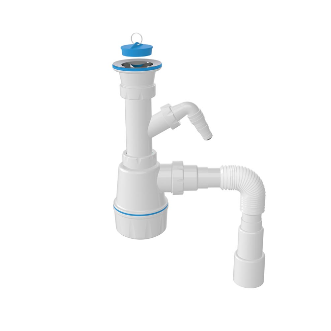 Сифон NOVA Plastic 1-1/2" 40/50 с отв. д/ст.машины купить в Бийске в магазине Флагман