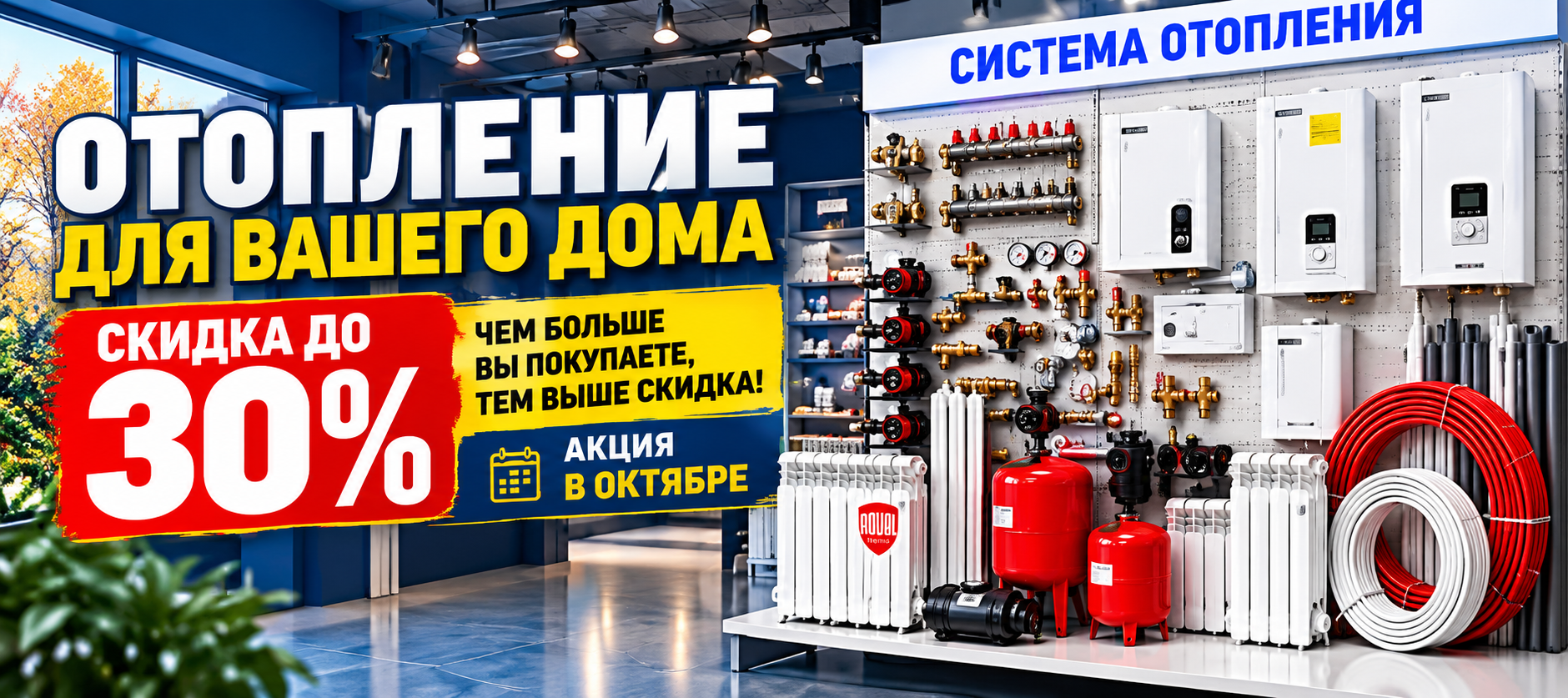 скидка 30% на отопление